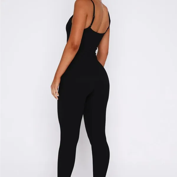 White Fox Life Is Short Ribbed Jumpsuit - Image 4
