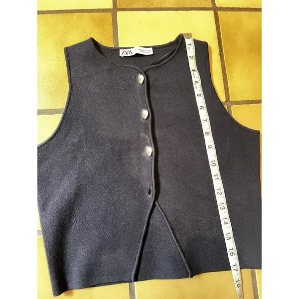 Zara Sweater Vest SM Blue Preppy Academic Ivy League Sophisticated Classic Chic - Image 8