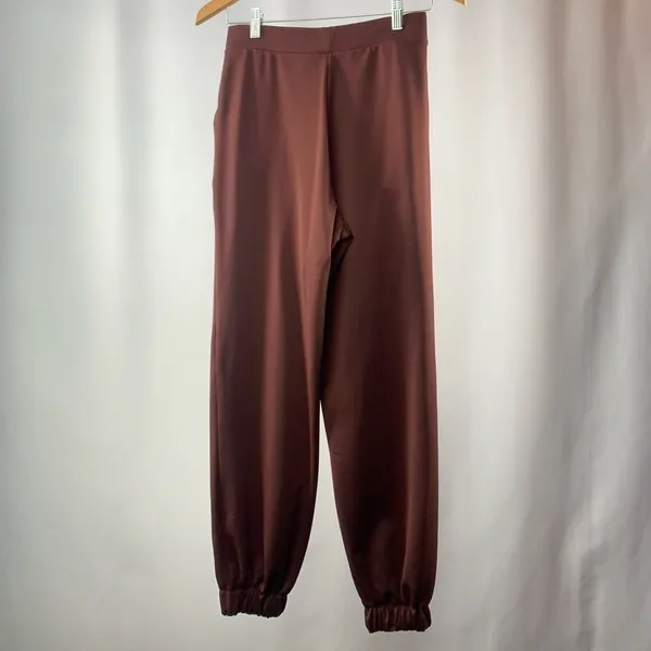 NWT Zara Serged Jogging Pants‎ In Brown Size Small - Image 5