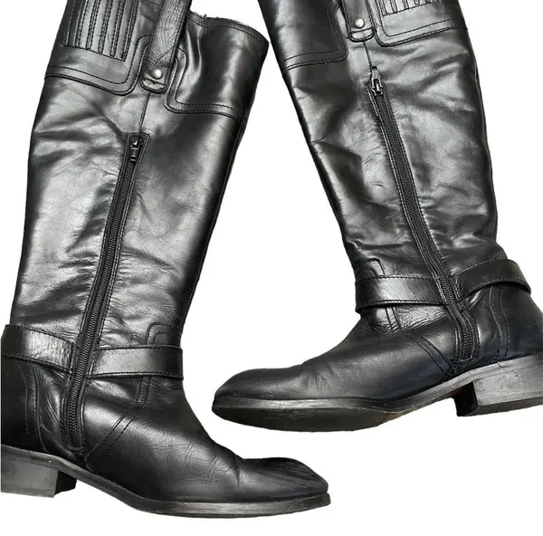SEYCHELLES Tall Black Riding Leather Boots 7.5 - Image 3