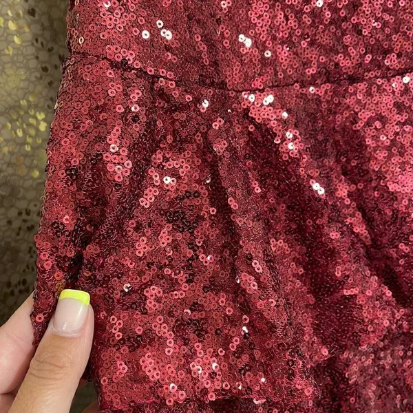 Lulus on the invitation burgundy sequin strapless mini dress, NWT - Image 5