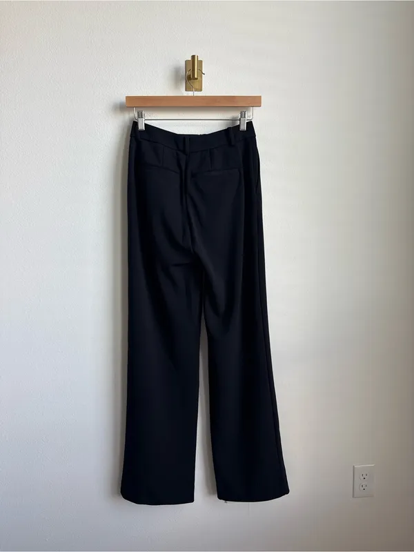 CUTS Essential Pants Black Wide Leg Pintuck Trousers Size 6 - Image 7