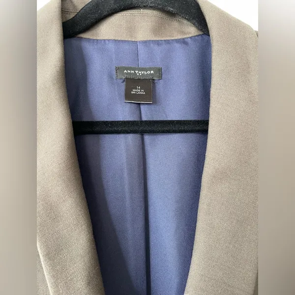 Ann Taylor sage green one button wool‎ blazer jacket size 14 preppy career - Image 2