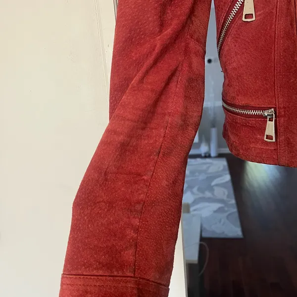 Vero Moda Used Red suede leather jacket - Image 7