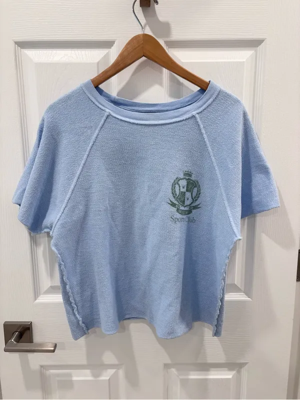 Retrobrand Terry cutoff sweatshirt size Small Blue - Image 4
