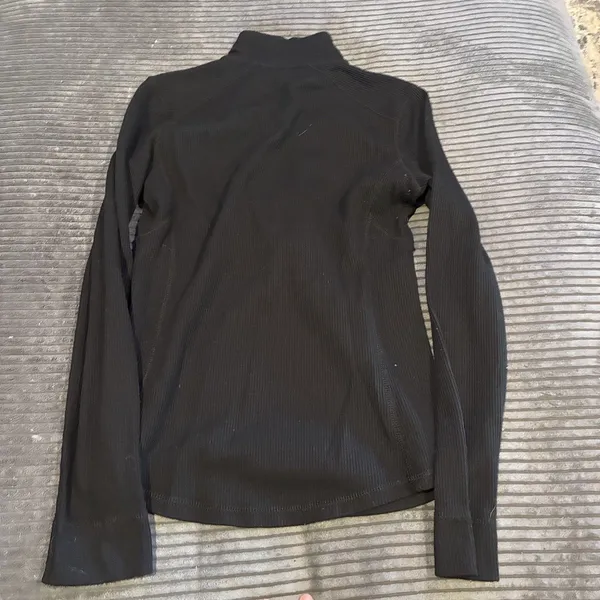 Lauren Ralph Lauren Womens Large Black 1/4 Zip Ribbed Mock Neck Top Y2K Era - Image 11
