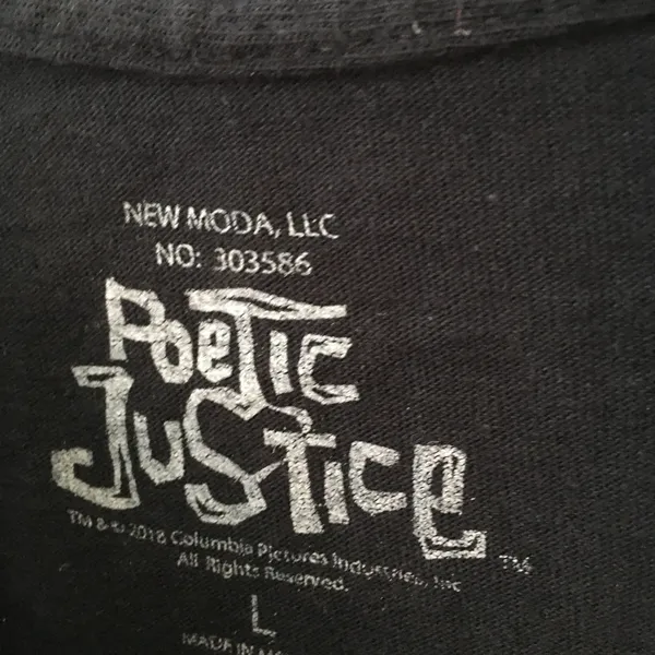 FINAL MARKDOWN Unisex New Moda Poetic Justice (Tupac Shakur) Tee (L) - Image 3