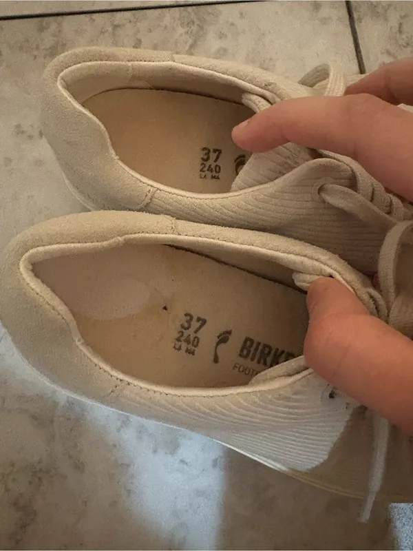 Birkenstock Bend Low Suede Embossed Sneakers in Corduroy Antique White - Image 5
