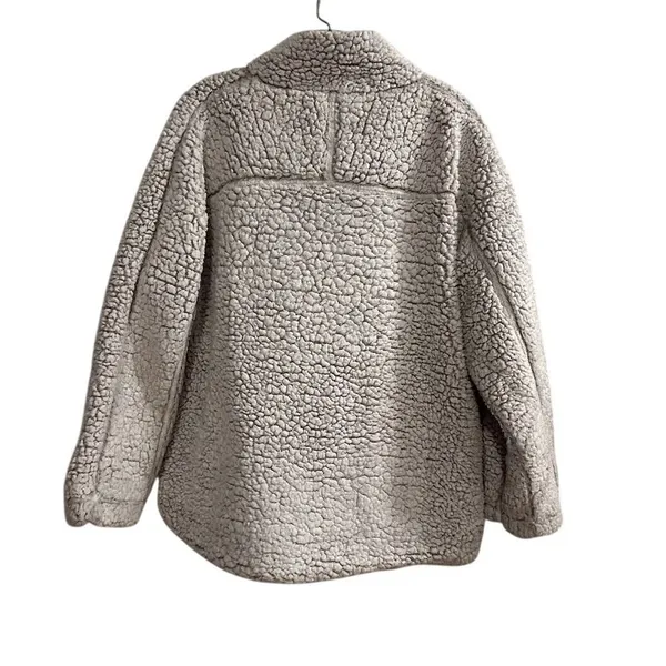 Elodie Women's Gray Sherpa Fleece 1/4 Zip Pullover‎ Jacket L - Image 10
