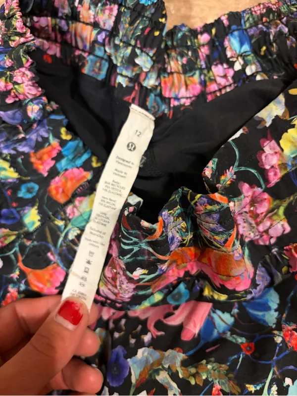 LULULEMON Hotty Hot High Rise Skirt Women’s 12 Flowerscope Black Tennis Golf - Image 4