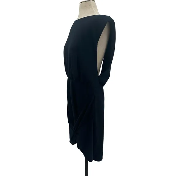 Free People Runaway Knit Mini Dress‎ Sleeveless Draped Black Size XL - Image 6