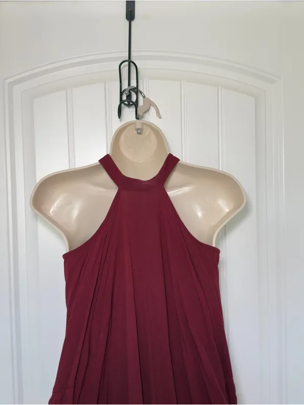 Free People Small‎ Burgundy Drift Away Tunic Dress Cold Shoulder Whimsigoth - Image 7
