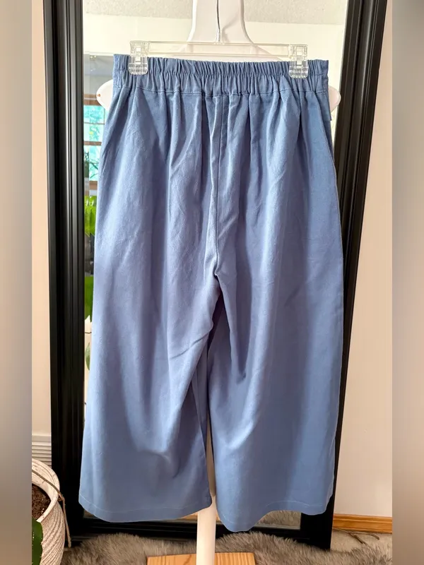 Blue Wide Leg Pants Size M - Image 2