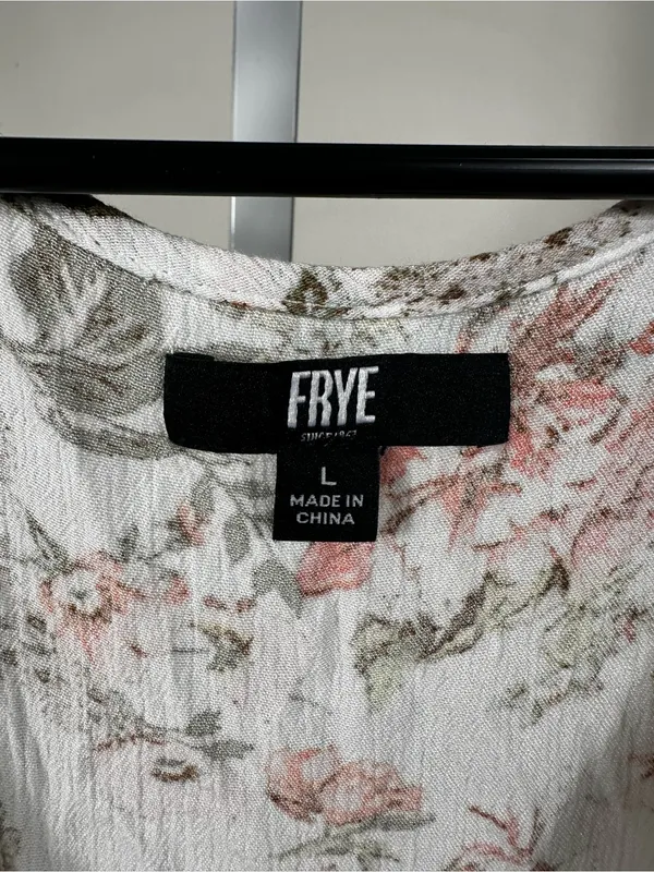 60. Frye Floral Print Maxi Dress in White, Peach & Olive - Image 2