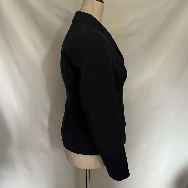 Y2K Anne Klein Pinstripe Womens Blazer Sz OP Career Quiet Luxury Academia Gray - Image 5