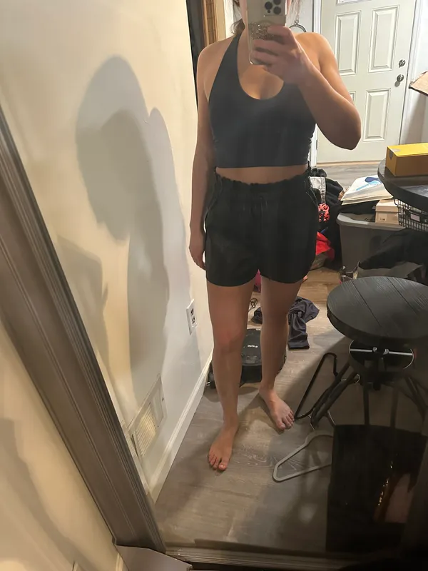 Vegan Leather Shorts Black - Image 4