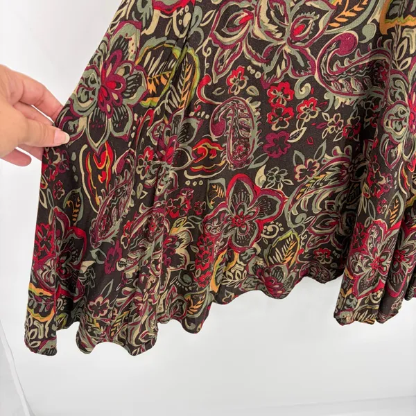 Madison Leigh Boho Floral Beaded Dress Sz 8 Y2K Festival Empire Waist Paisley - Image 5