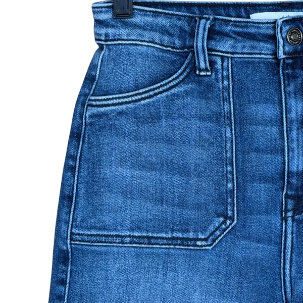 KanCan Wide Leg Jeans Size 27 Dark Wash High Rise Cropped Stretch Sailor - Image 9