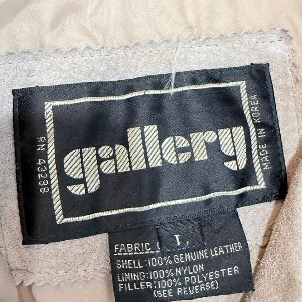 Vintage Gallery Beige Suede Jacket Womens L 80s 90s‎ Leather Coat Fall Autumn - Image 2