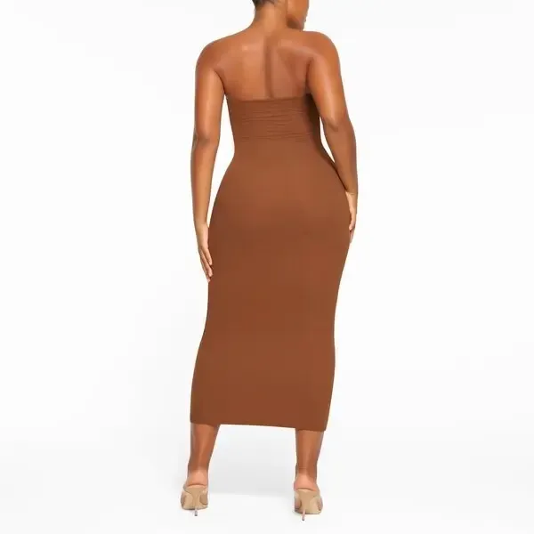 SKIMS Fits Everybody Long Slip Dress - Bronze, Size Large, $78 - Image 2