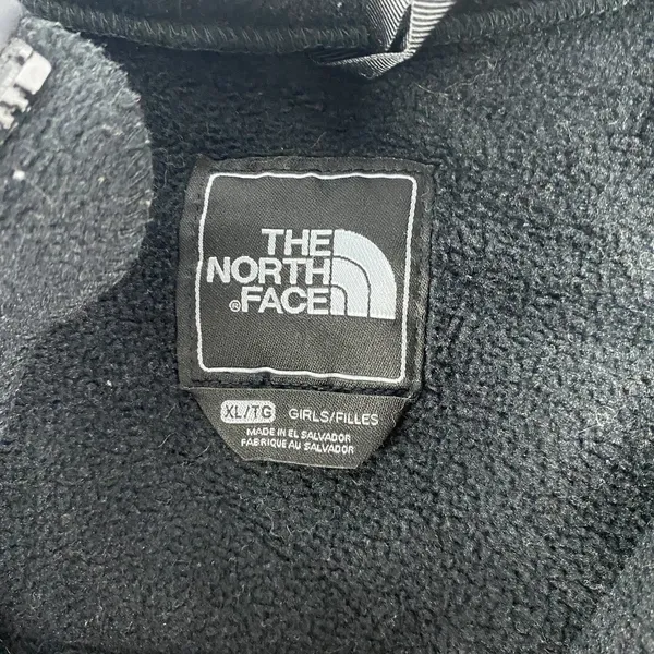 The North Face Denali Jacket Girls XL Full Zip‎ Polartec Black Fleece Youth TNF - Image 3