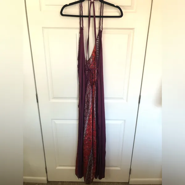 Intimately Free People Bohemian Nights Maxi Slip Dress in fiery red combo Size M - Image 8