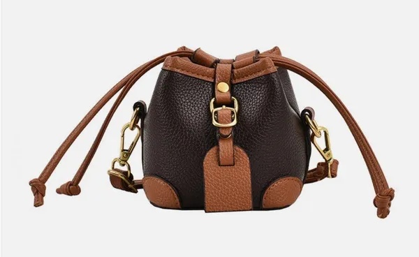 Elegant Brown Leather Bucket Bag - Image 4
