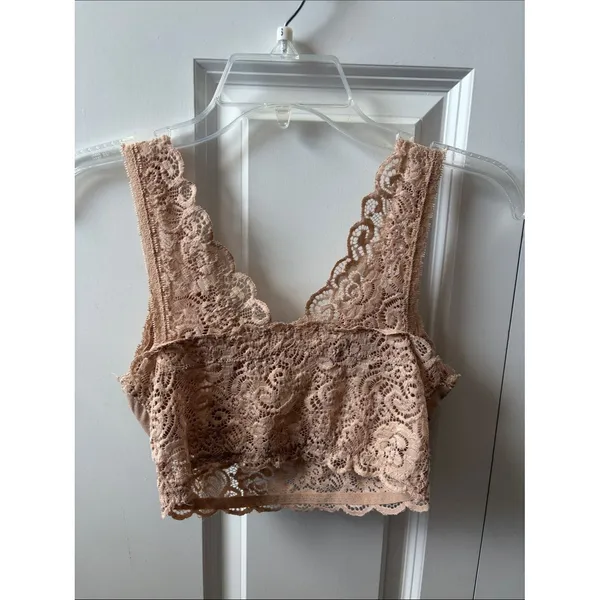 Altar'd State Lace-Trim Bralette in Nude Tan Size Small - Image 3