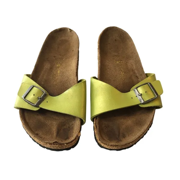 Birkenstock Madrid Sandals Slides Lime Green Birko Flor 39 US Womens 8 - Image 3