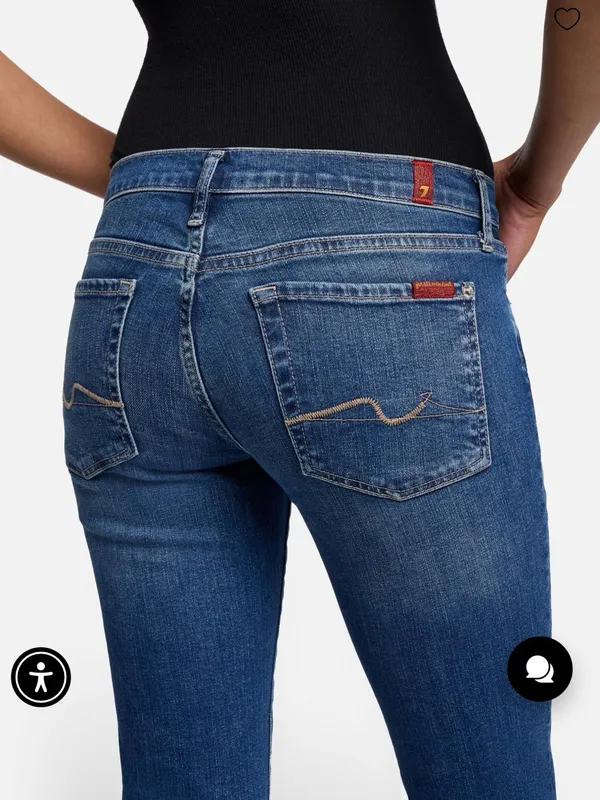 7 For All Mankind The Original Bootcut Low-Rise Women's Dark Blue Jeans - Image 3