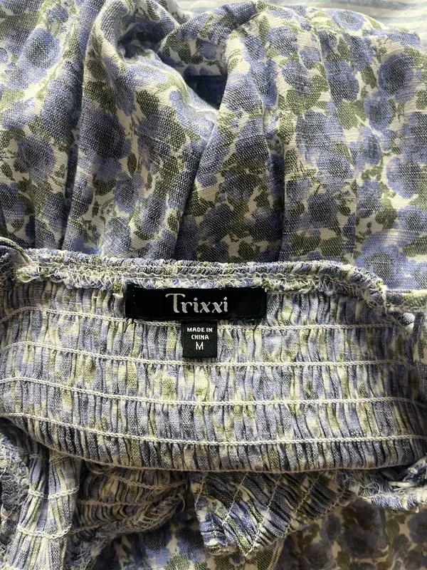 Blue and purple floral dress - Image 3
