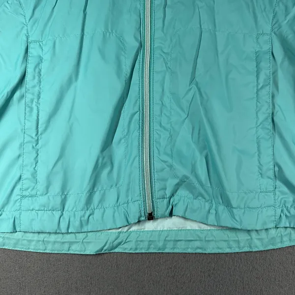 Columbia Jacket Womens Medium Green Hooded Lightweight Full Zip Windbreaker - Image 3