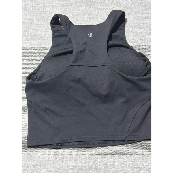 Lululemon Black High Neck Yoga Athletic Crop Top Tank Size 8 - Image 4