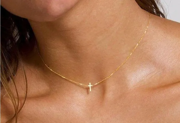 Gold Cross Pendant Necklace - Image 2