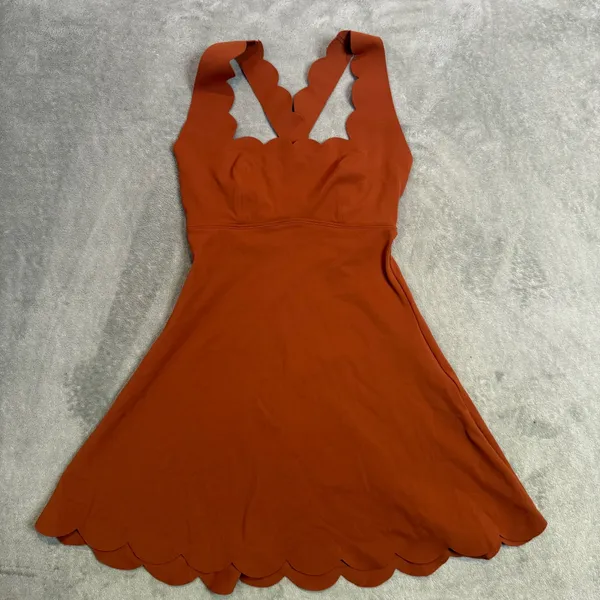 WISKII Crossback Tennis Mini Dress Scalloped Active Womens XS S Laser Cut - Image 7