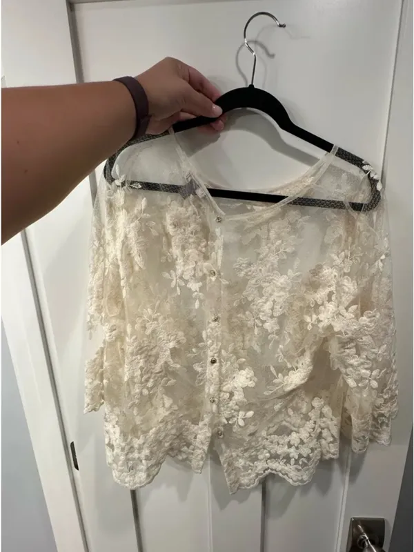 Chelsea28 Ivory Floral Lace Off-Shoulder Top - Image 2