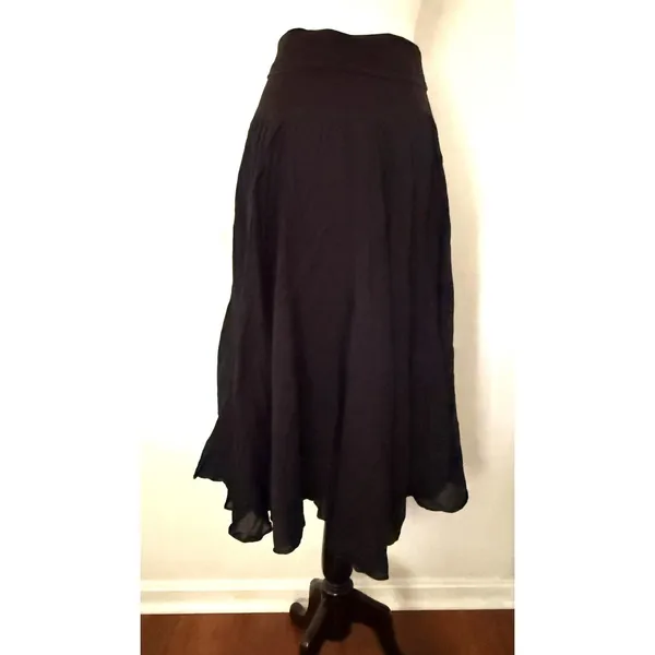 Baba Crinkle Assymetrical Convertible Foldover Skirt Tube Dress Witchy Boho Sz L - Image 3