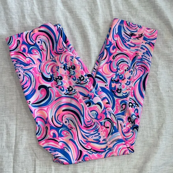 Lilly Pulitzer Weekender Luxletic‎ Leggings Crop Flamingoals Sz Small - Image 8