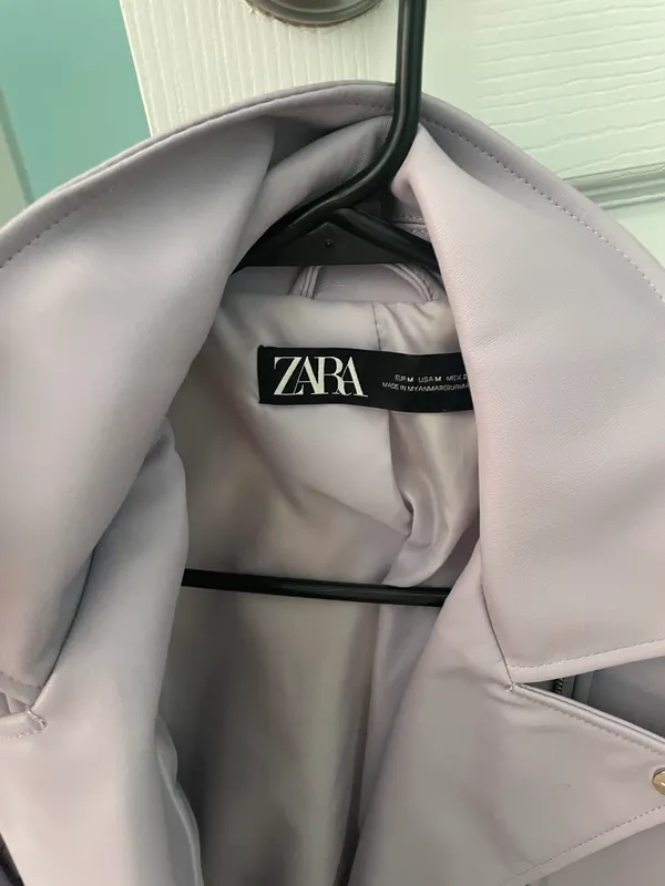 Zara lilac Leather Jacket - Image 4