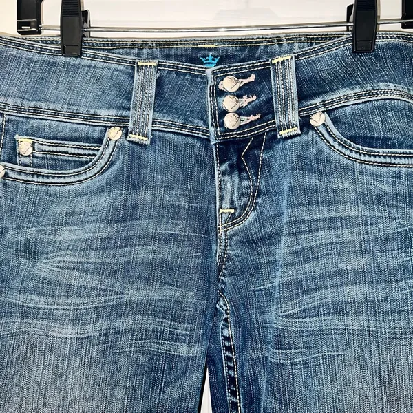 Sang Real by Miss Me Stylish Blue Boot Cut Jeans for Women size 30 EUC - Image 6