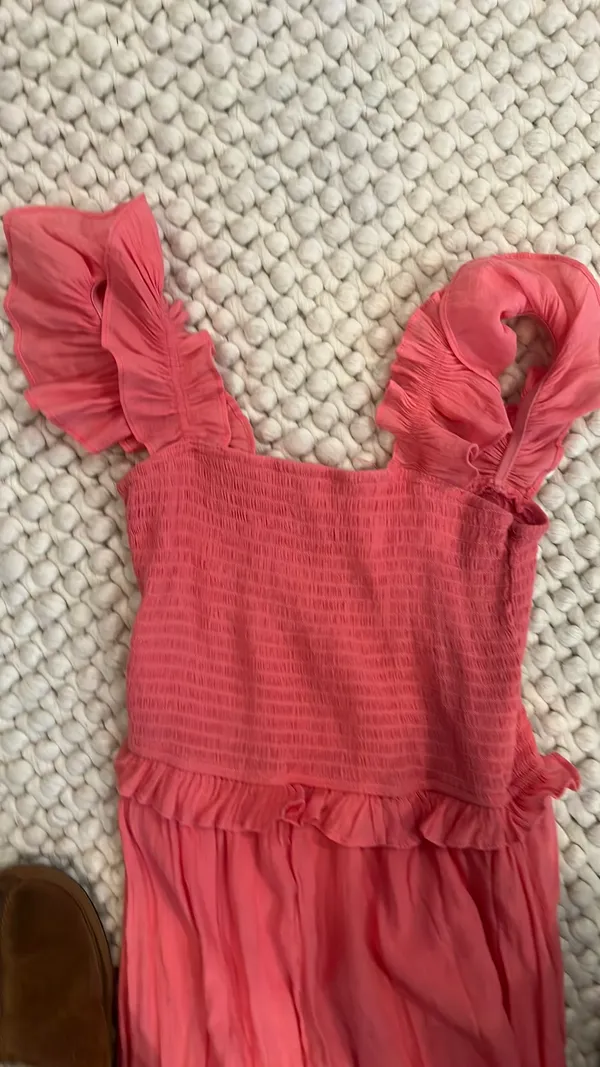 TJ Maxx Pink Ruffle Maxi Dress - Image 3