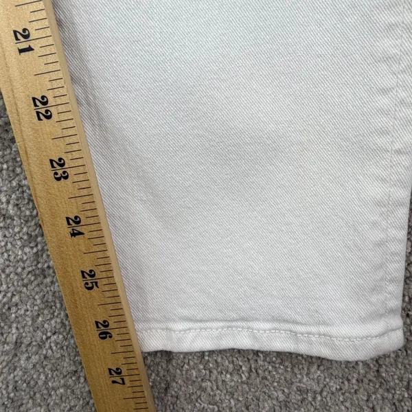 7 For All Mankind Jeans Women 26 White Low Rise Straight Y2K Made USA Button Fly - Image 6