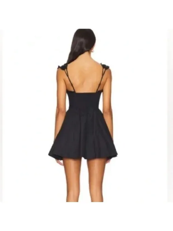 Free People Midnight Magic Mini Voluminous Black Dress Fairy Grunge Bohemian L - Image 2