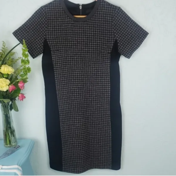 J..Crew wool houndstooth  Tweed shift dress - Image 3
