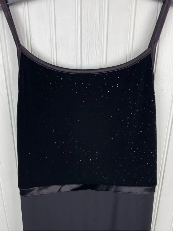 Vintage Y2K Byer Too Sparkly Black Velvet Top Maxi Slip Dress Small Whimsigoth - Image 9