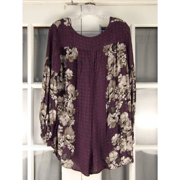 Free People Womens Purple Sunset Boulevard Boho‎ Short Romper XS - Image 2