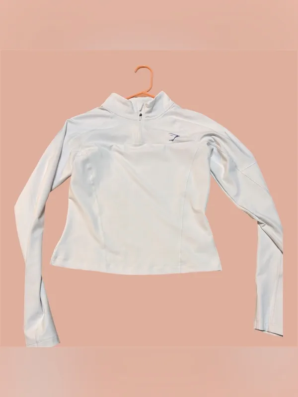 Gymshark White Quarter-Zip Pullover PULSE 1/4 ZIP - Image 7