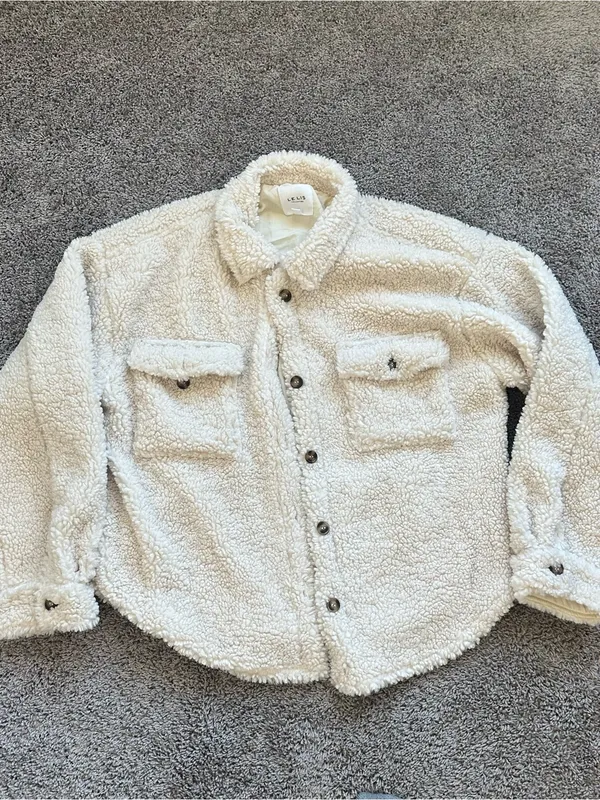 Le Lis Ivory Sherpa Button Down Boho Western Shacket - Image 2