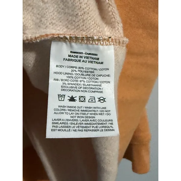 Nike Women's Orange/Heather/White Club‎ Fleece Pullover Hoodie DV5645-871 Sz XL - Image 4