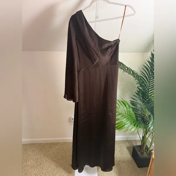 Sachin & Babi One Shoulder Keely Gown‎ in Brown, Size US 4 - Image 4